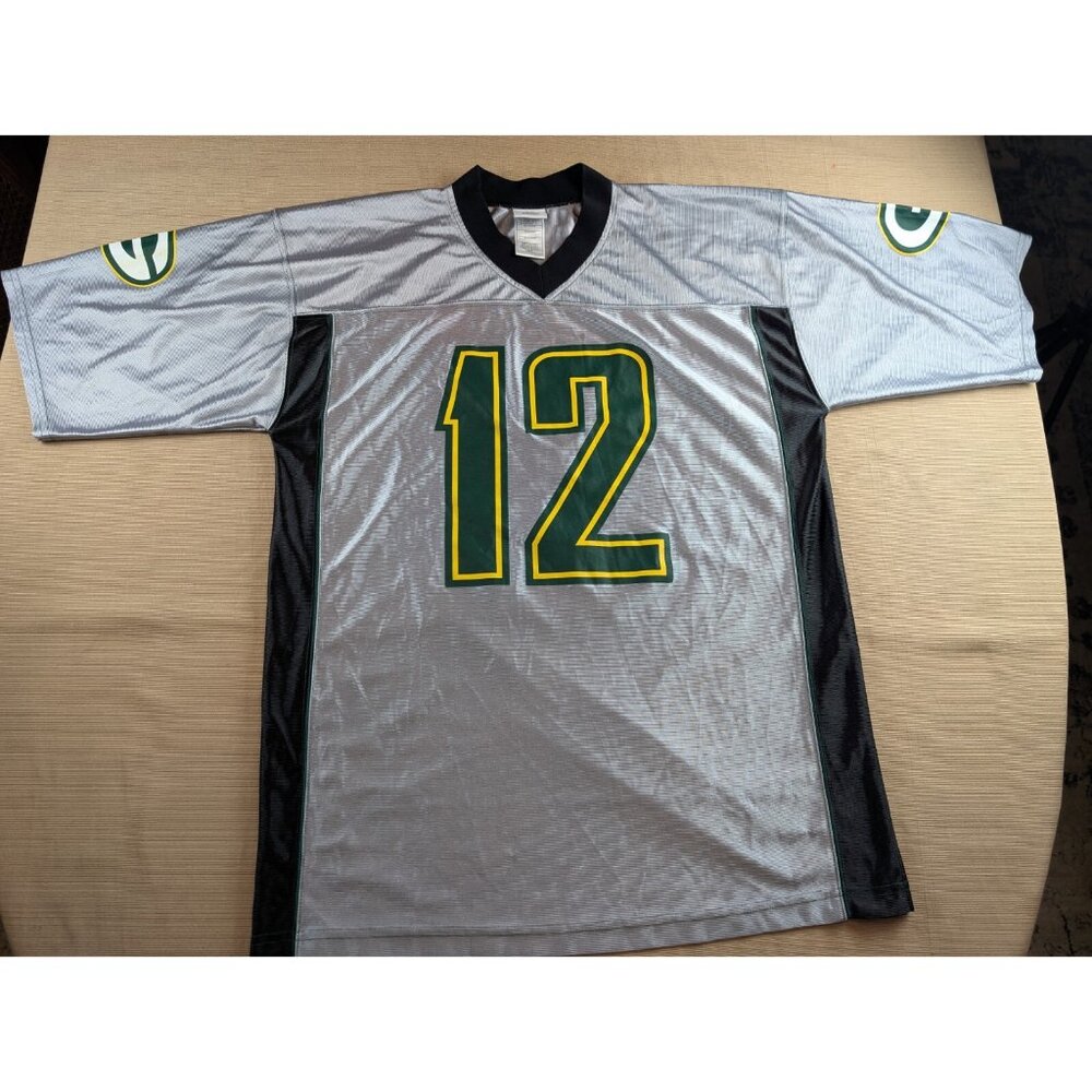 Aaron Rodger NFL Greenbay Apparel Silver Jersey #12 Size Large
